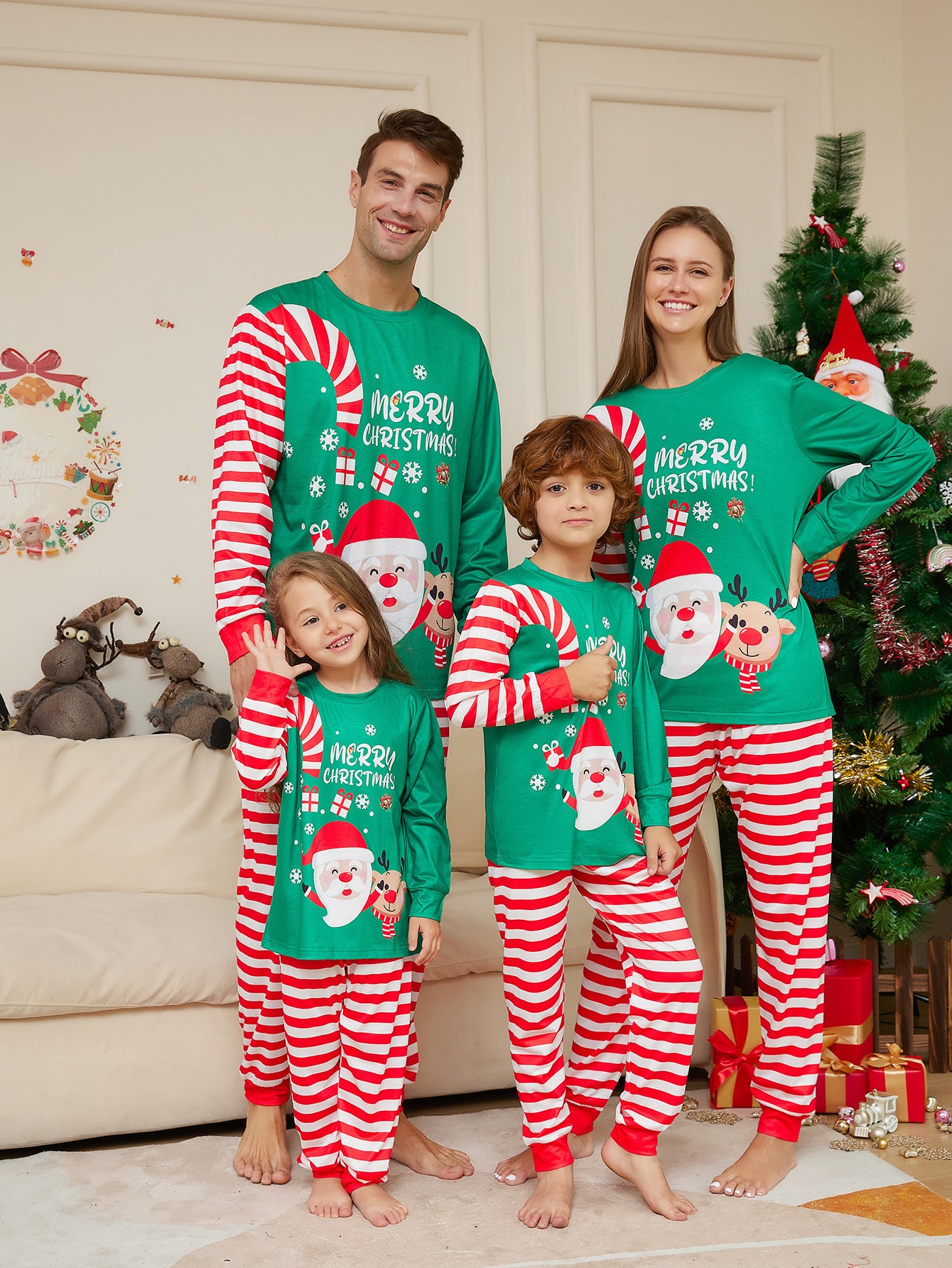 Matching Santa Christmas PJs